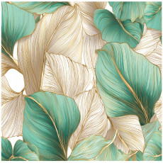 Papier peint feuilles art déco doré chambre salon papier peint intissé 400x280