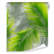 Papier peint feuilles vertes tropicales sur intissé mur salon chambre à coucher