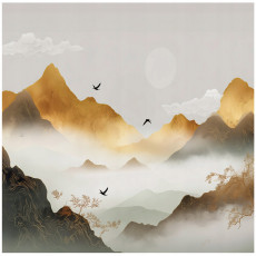 Papier peint montagne paysage bohème beige chambre salon papier peint intissé 400x280