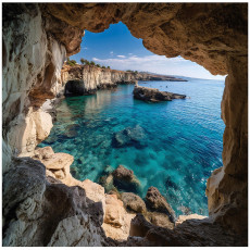 Papier peint photo grotte 3D paysage océanique pour mur chambre salon 200x140