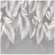 Papier peint photo feuilles gris béton abstraction pour mur chambre salon 350x250