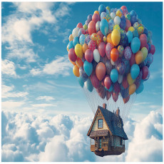 Papier peint pour fille maison volante papier peint pour chambre d'enfant 150x105