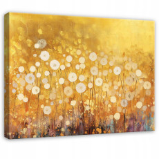 Peinture abstraite or fleurs des champs pour chambre à coucher salon sur toile 100x70