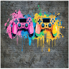 Papier peint pour garçon pad gaming graffiti enfants papier peint intissé 400x280