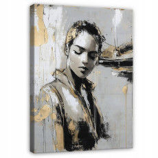 Tableau pour salon ou chambre à coucher, visage glamour de femme sur toile, 120 x 80 cm