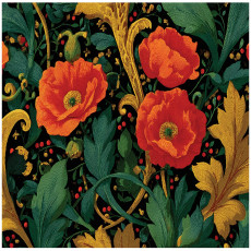 Papier peint mural fleurs coquelicots abstrait chambre salon papier peint intissé 150 x 105