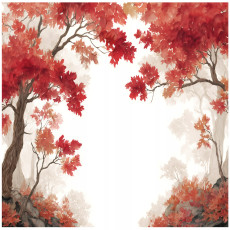 Papier peint forêt arbres aquarelle chambre salon papier peint intissé 350x250