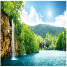 Papier peint cascade nature lac salon chambre à coucher papier peint mural 150x105