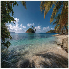 Papier peint plage palmiers océan île chambre salon papier peint intissé 400x280