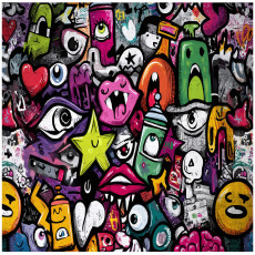 Papier peint pour adolescents enfants graffiti coloré papier peint pour enfants 150x105