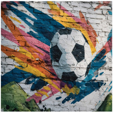 Papier peint pour chambre d'enfant (garçon) : football et graffiti, 400 x 280