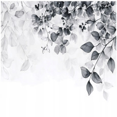 Papier peint photo feuilles suspendues noir et blanc pour mur chambre salon 400x280