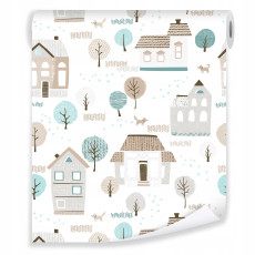 Papier peint pour enfants style scandinave rouleau