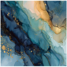 Papier peint marbré bleu et or pour chambre à coucher ou salon, sur intissé, 400 x 280 cm