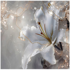 Papier peint fleurs lys abstraction chambre salon papier peint intissé 150x105