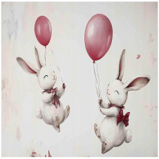 Papier peint pour enfants lapins avec ballons papier peint pour chambre d'enfant 250x175