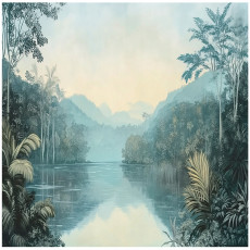 Papier peint rivière forêt nature chambre salon papier peint intissé 250x175