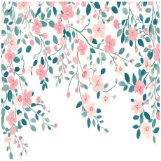 Papier peint fleurs feuilles roses chambre salon papier peint intissé 400x280