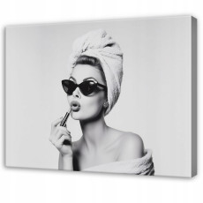 Tableau moderne en noir et blanc représentant une femme, pour la chambre ou le salon, sur toile, 120 x 80 cm