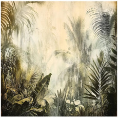 Papier peint jungle feuilles vintage chambre salon papier peint intissé 150x105