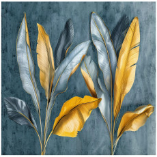 Papier peint feuilles de bananier dorées chambre à coucher salon papier peint intissé 150x105