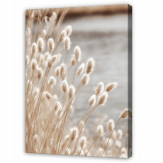 Tableau « Herbe de la pampa » style bohème et nature pour la chambre ou le salon, sur toile, 120 x 80