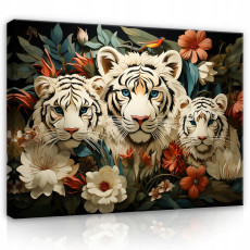 Peinture tigre fleurs animaux sur toile murale pour chambre à coucher salon 60x40