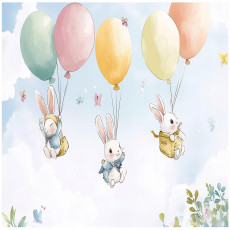 Papier peint pour fille lapins nuages papier peint pour chambre d'enfant 250x175