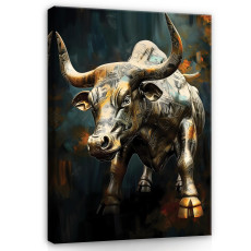 Peinture sur toile murale motivante « Bull » pour chambre à coucher ou salon, 60 x 40