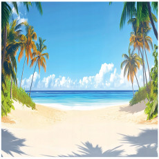 Papier peint 3D plage mer palmiers nature pour la chambre à coucher salon 400x280