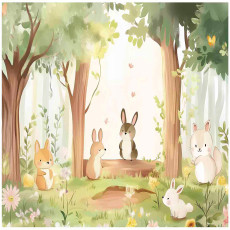 Papier peint pour enfants animaux forêt arbres papier peint pour chambre d'enfant 250x175