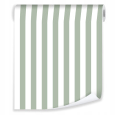 Papier peint à rayures vertes scandinaves sur intissé pour salon et chambre à coucher