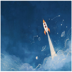 Papier peint pour enfants garçon espace fusée papier peint enfant 250x175