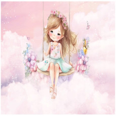 Papier peint pour fille ballerine nuages roses papier peint pour enfants 250x175