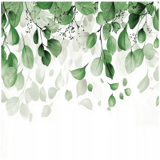 Papier peint photo feuilles vert blanc chambre salon papier peint intissé 350x250