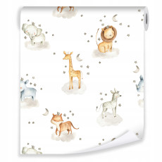 Papier peint pour chambre d'enfant sur intissé pour enfants animaux