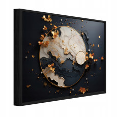 Tableau dans un cadre noir sur toile abstraction marbre salon chambre à coucher 60x40