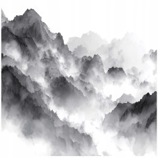 Papier peint montagne nature brouillard gris chambre salon papier peint intissé 300x210