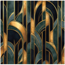 Papier peint art déco doré pour chambre à coucher ou salon, papier peint intissé 250 x 175