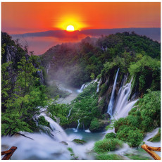 Papier peint cascade 3D Soleil vue salon chambre à coucher papier peint mural 300x210