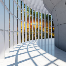 Papier peint mural 3D « Forêt et lever de soleil » pour le salon ou le bureau