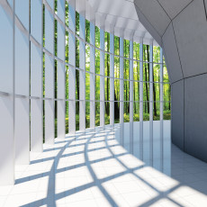 Papier peint mural 3D « Fenêtre sur la forêt verte » – arbres, été, salon, bureau