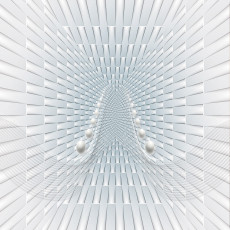 Papier peint mural 3D « Tunnel » blanc et gris pour le salon