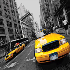 Papier peint mural NEW York taxi jaune noir blanc salon