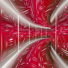 Papier peint mural 3D « Tunnel de science-fiction » rouge pour chambre d'enfant