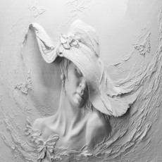Papier peint mural représentant une femme avec un chapeau, effet 3D, blanc, pour le salon