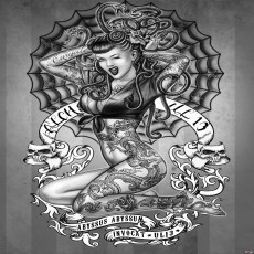 Papier peint mural « Pin-up, tatouages et grunge » pour le salon