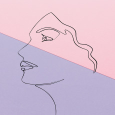 Papier peint mural : dessin au trait représentant un visage de femme pour le salon