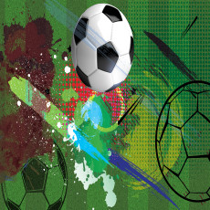 Papier peint mural « Ballon de foot et éclaboussures de peinture » pour chambre d'enfant