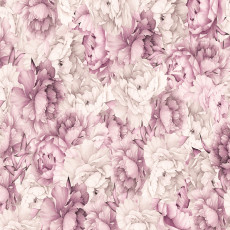 Papier peint mural roses pivoines roses salon